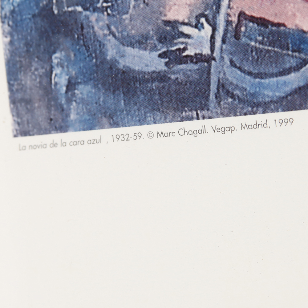 Marc Chagall "Bride With Blue Face" Offset Lithograph Framed Poster