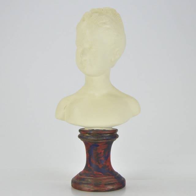 Ceramic Female Bust on Painted Base