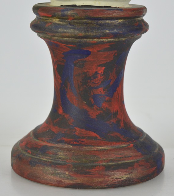 Ceramic Female Bust on Painted Base