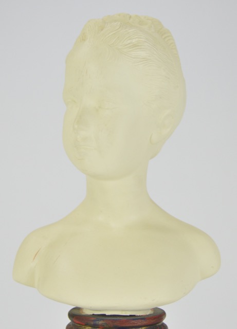 Ceramic Female Bust on Painted Base