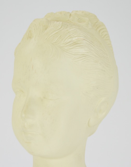 Ceramic Female Bust on Painted Base