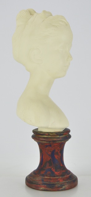 Ceramic Female Bust on Painted Base