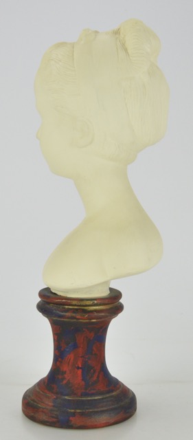 Ceramic Female Bust on Painted Base
