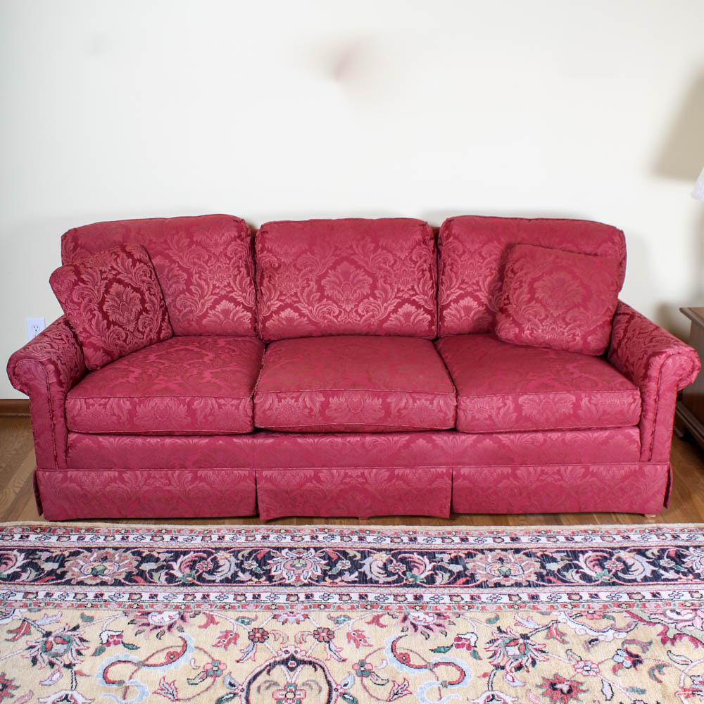 Southwood  Red Brocade Sofa