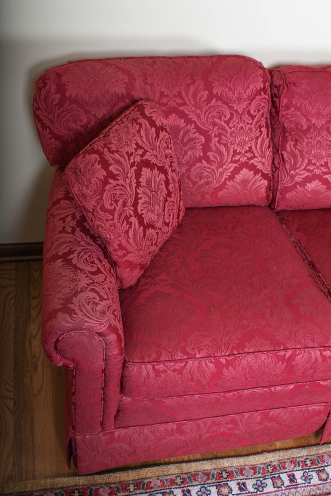 Southwood  Red Brocade Sofa