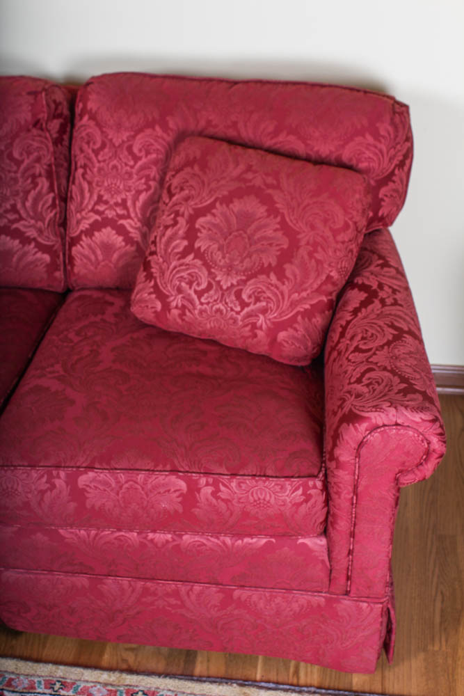 Southwood  Red Brocade Sofa