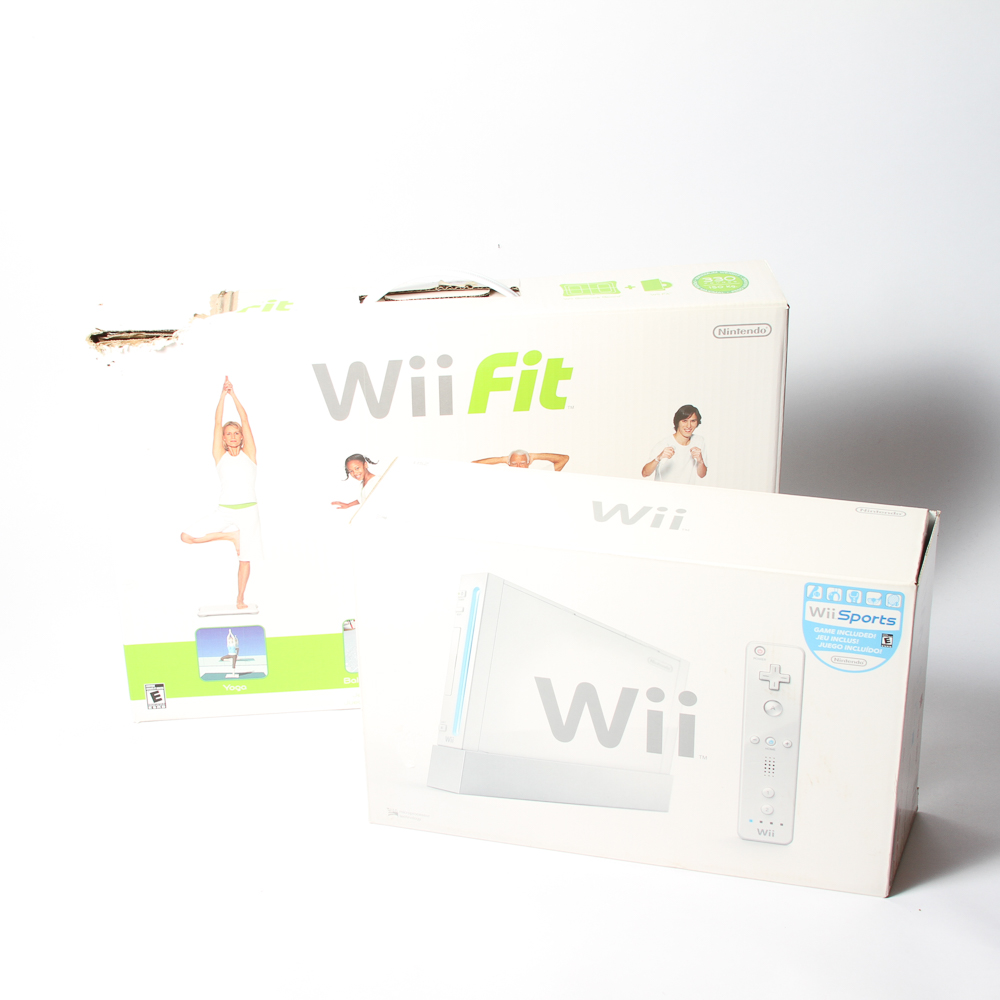 Wii Console and Wii Fit Balance Board