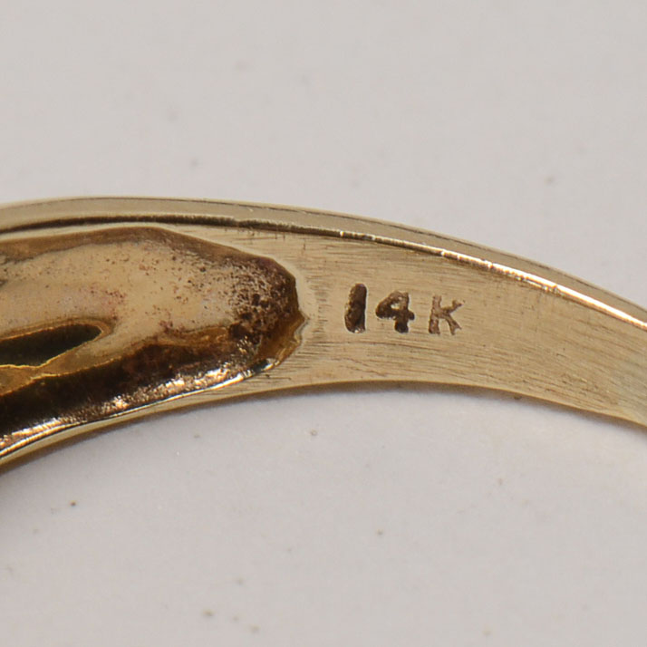 14K Yellow Gold Moissanite Ring