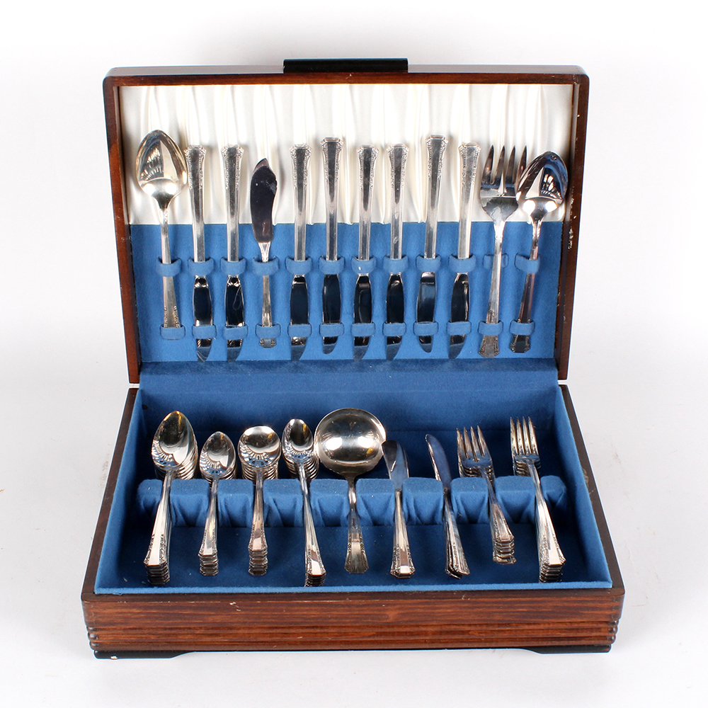 Vintage Rogers 1881 "Del Mar" Silver Plate Flatware Set by Oneida