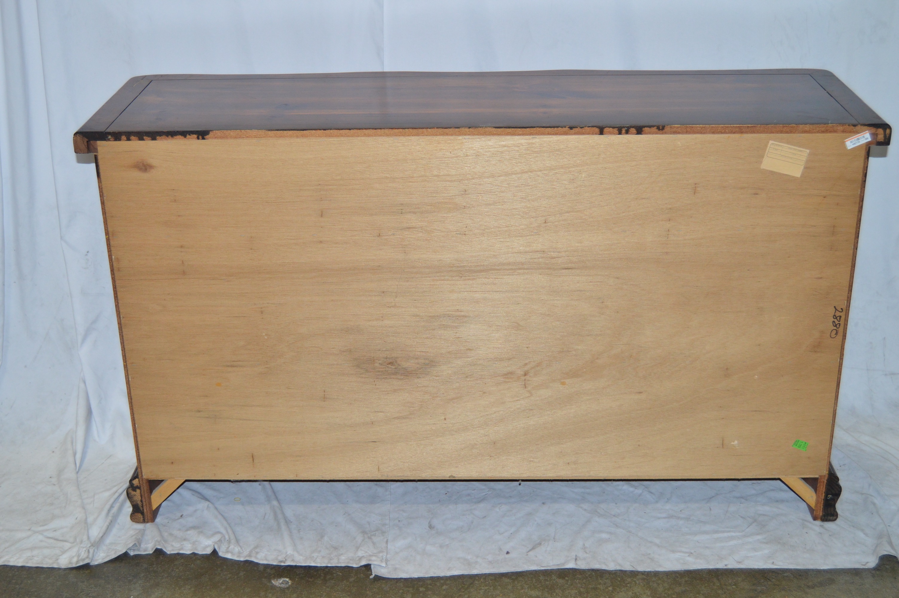 Large Glossed Cherry Hutch From Credenza