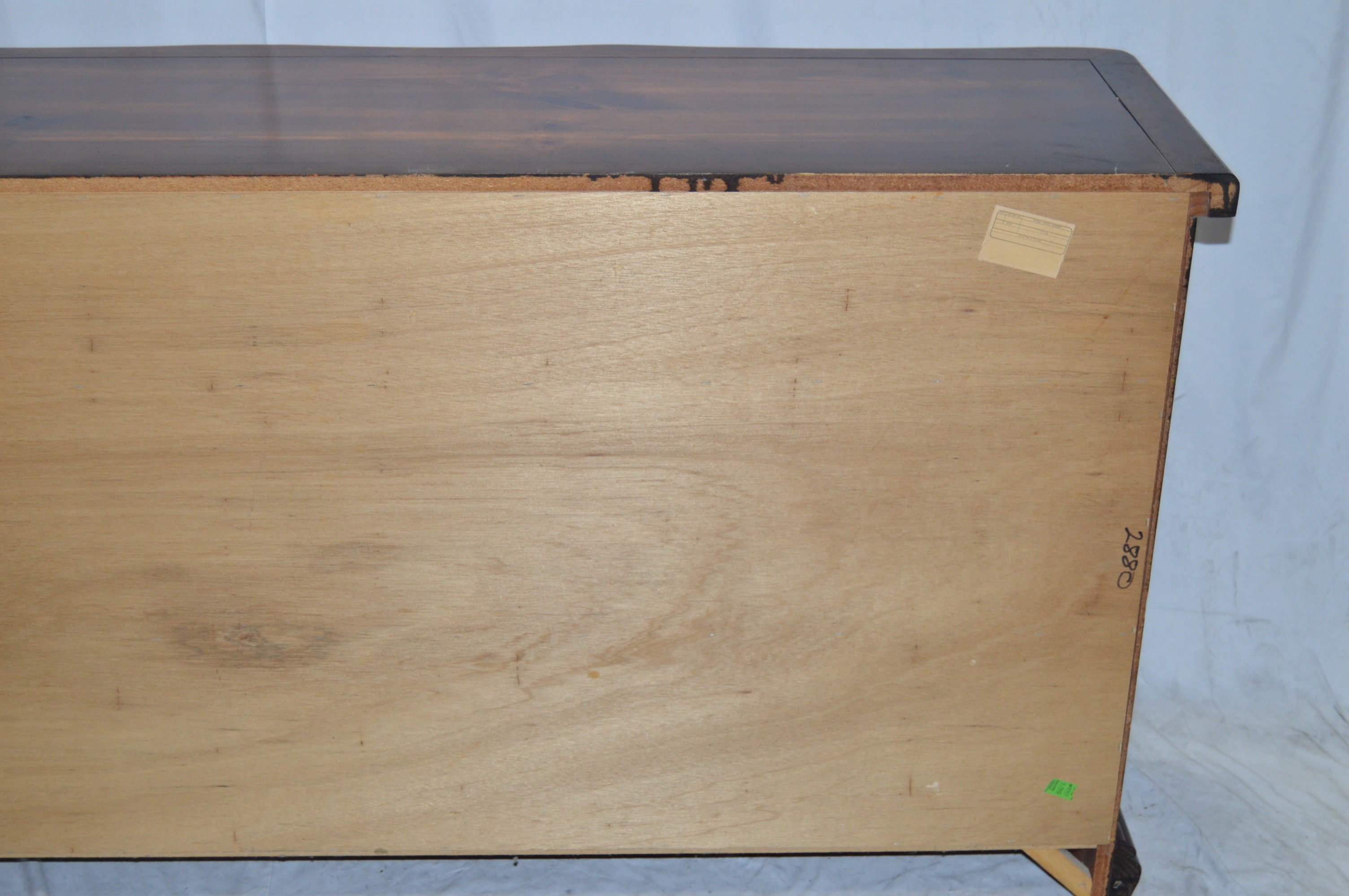 Large Glossed Cherry Hutch From Credenza
