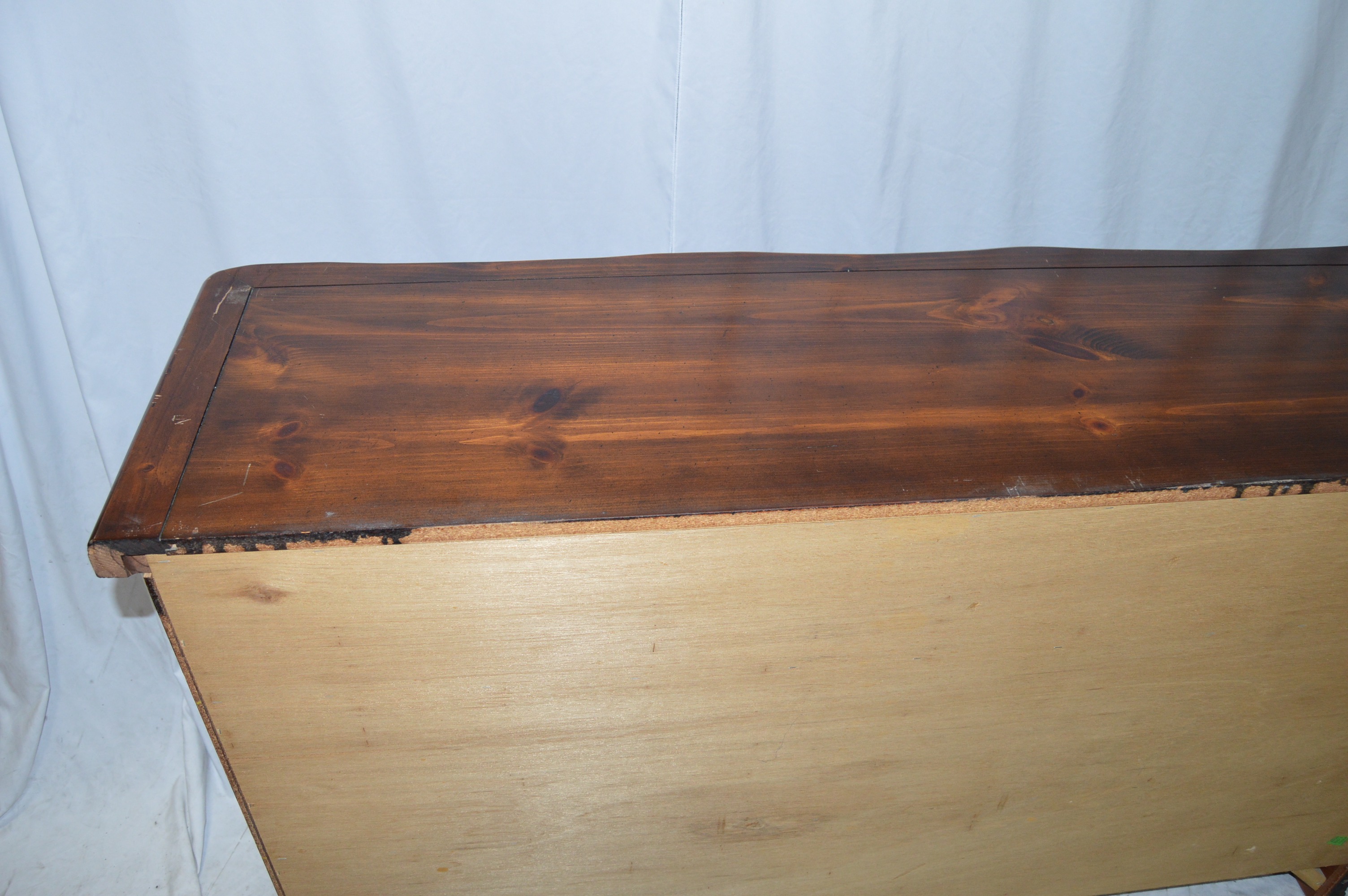 Large Glossed Cherry Hutch From Credenza