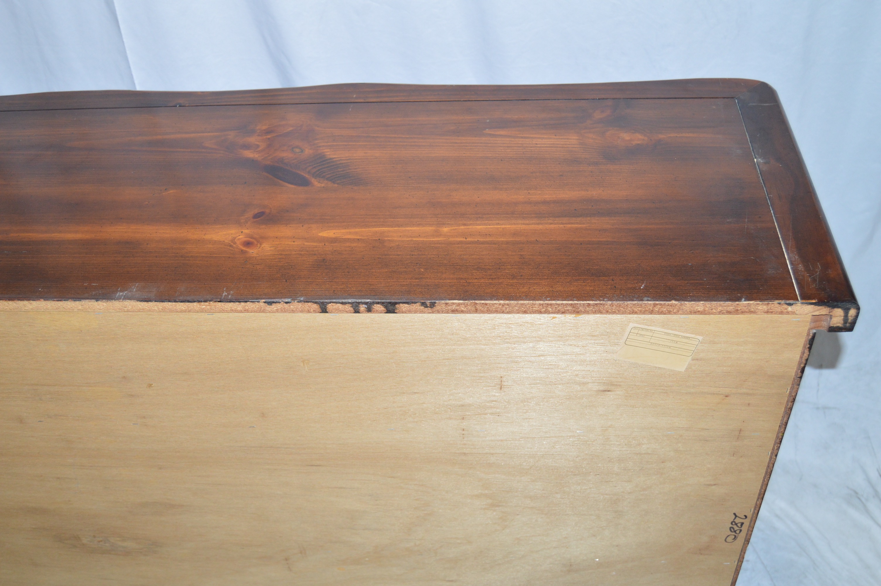 Large Glossed Cherry Hutch From Credenza