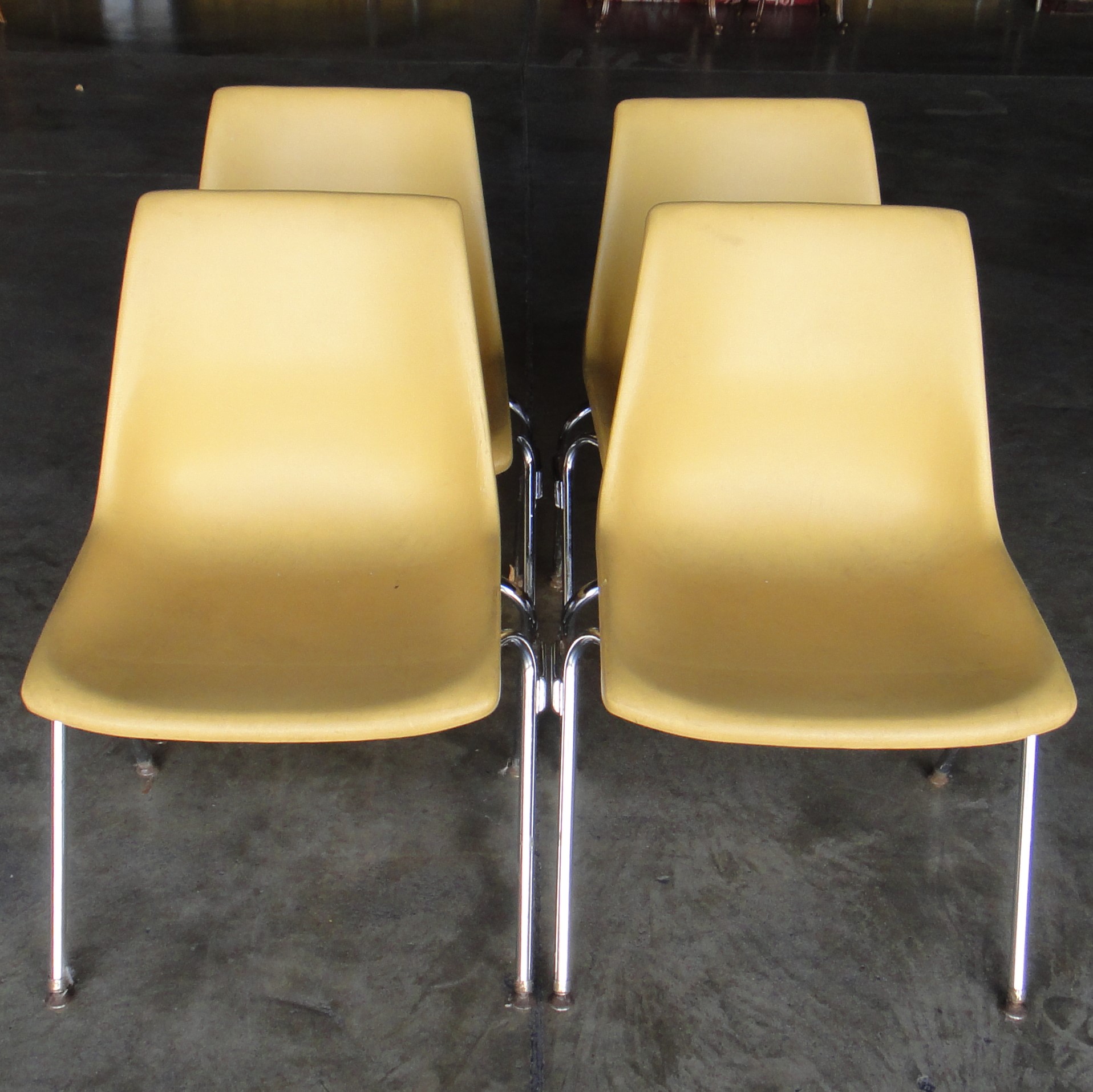 Four Vintage Krueger Fiberglass Chairs