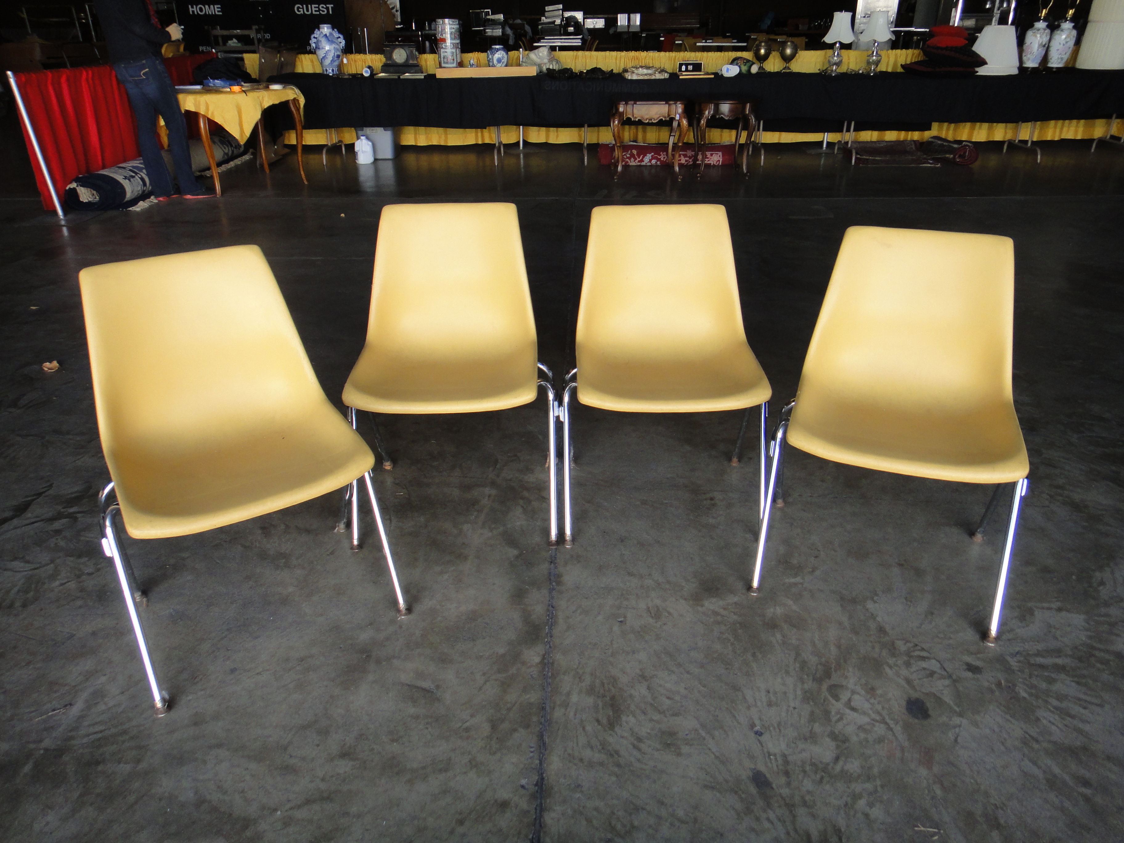 Four Vintage Krueger Fiberglass Chairs