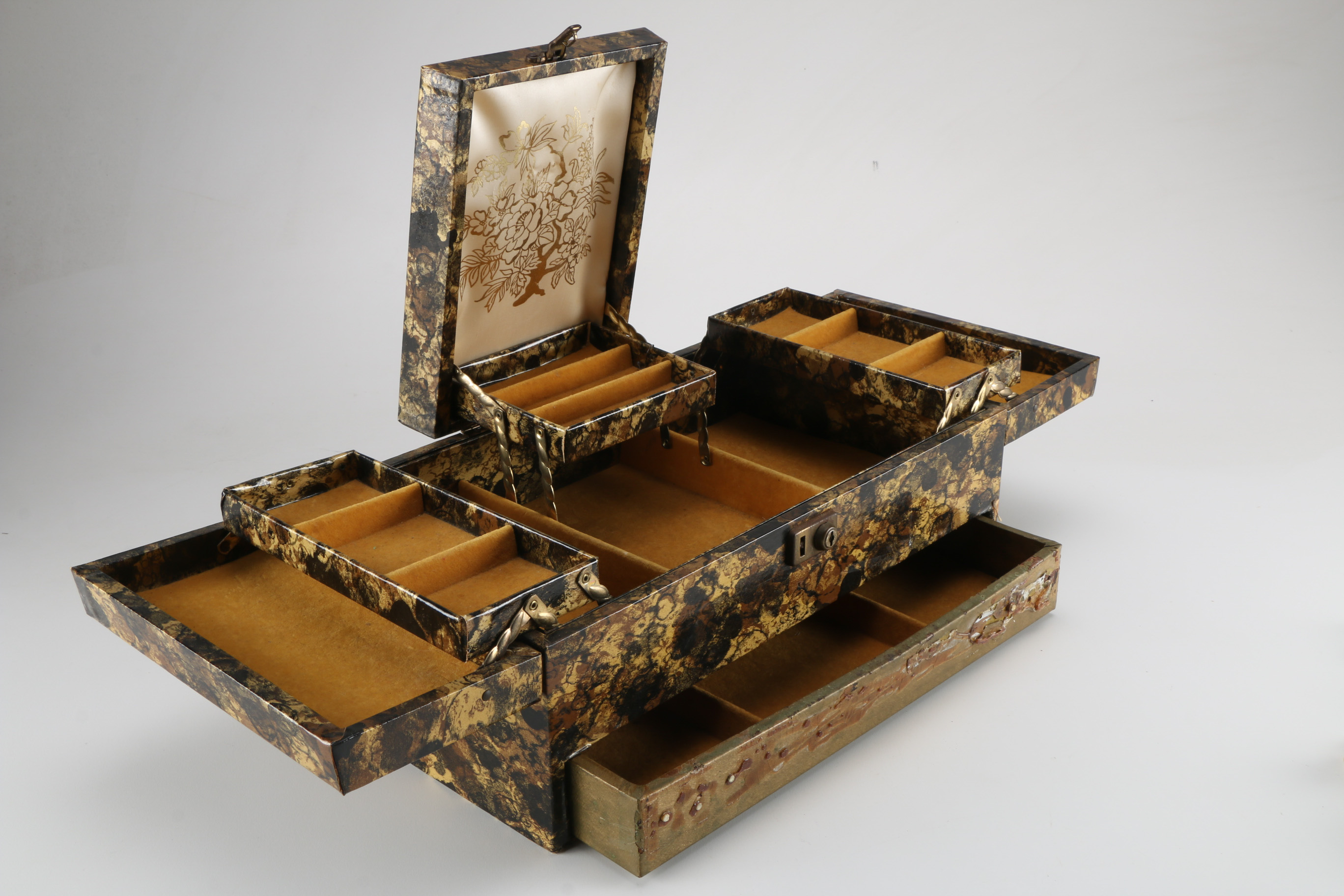 Jewelry Box with Assortment of Costume Jewelry