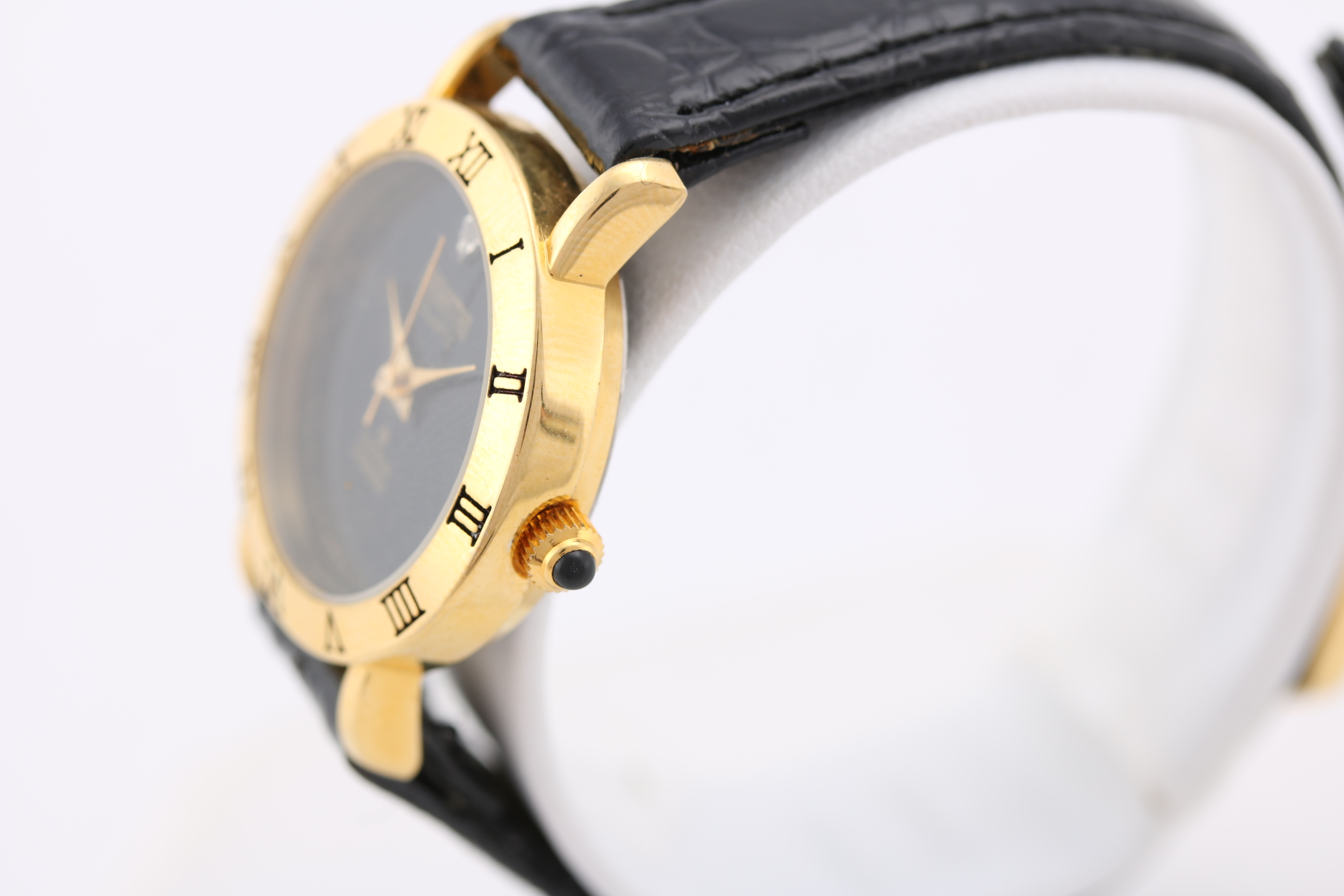 Manhattan Black and Gold Tone Diamond Watch