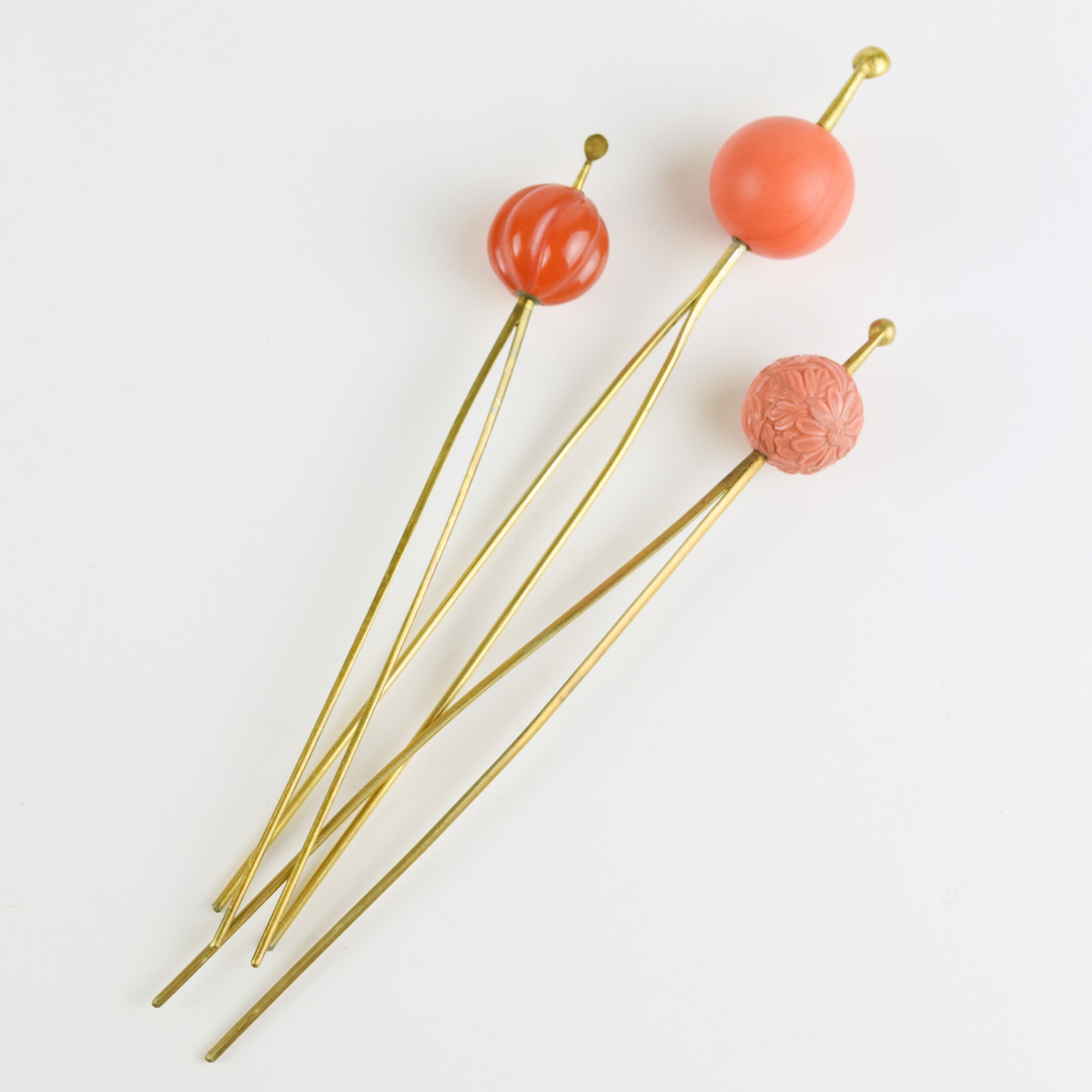 Three Antique Japanese "Kanzashi" (Hair Pins)