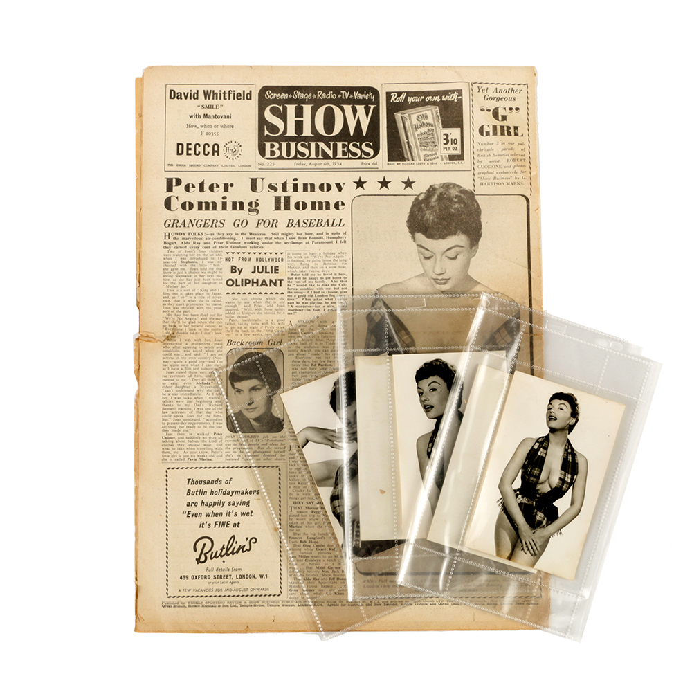 1954 "Show Business" Newspaper with Gucci Girls and Pin Up Photos