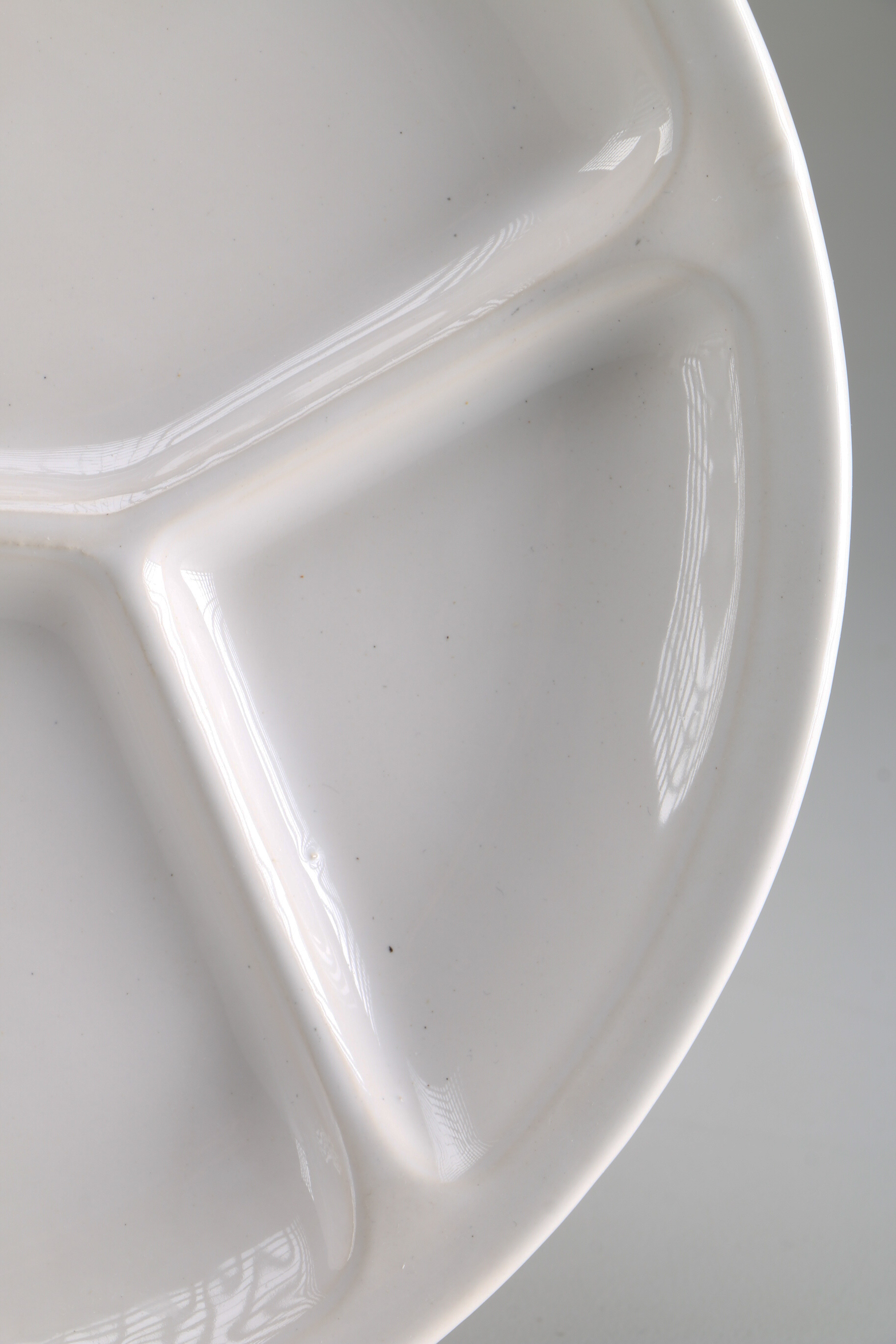 Set of Ten Mid Century Style White Divided Plates