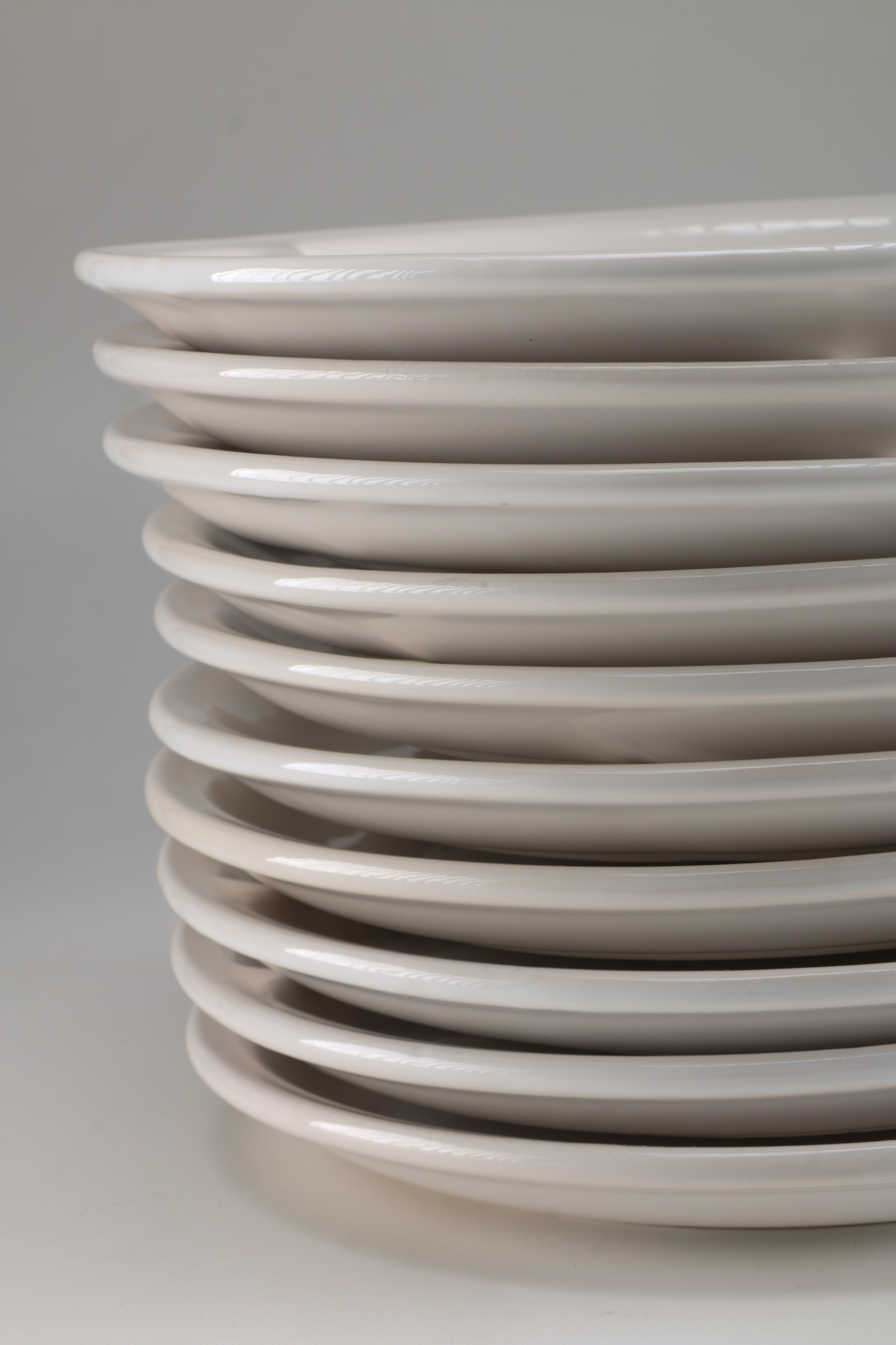 Set of Ten Mid Century Style White Divided Plates