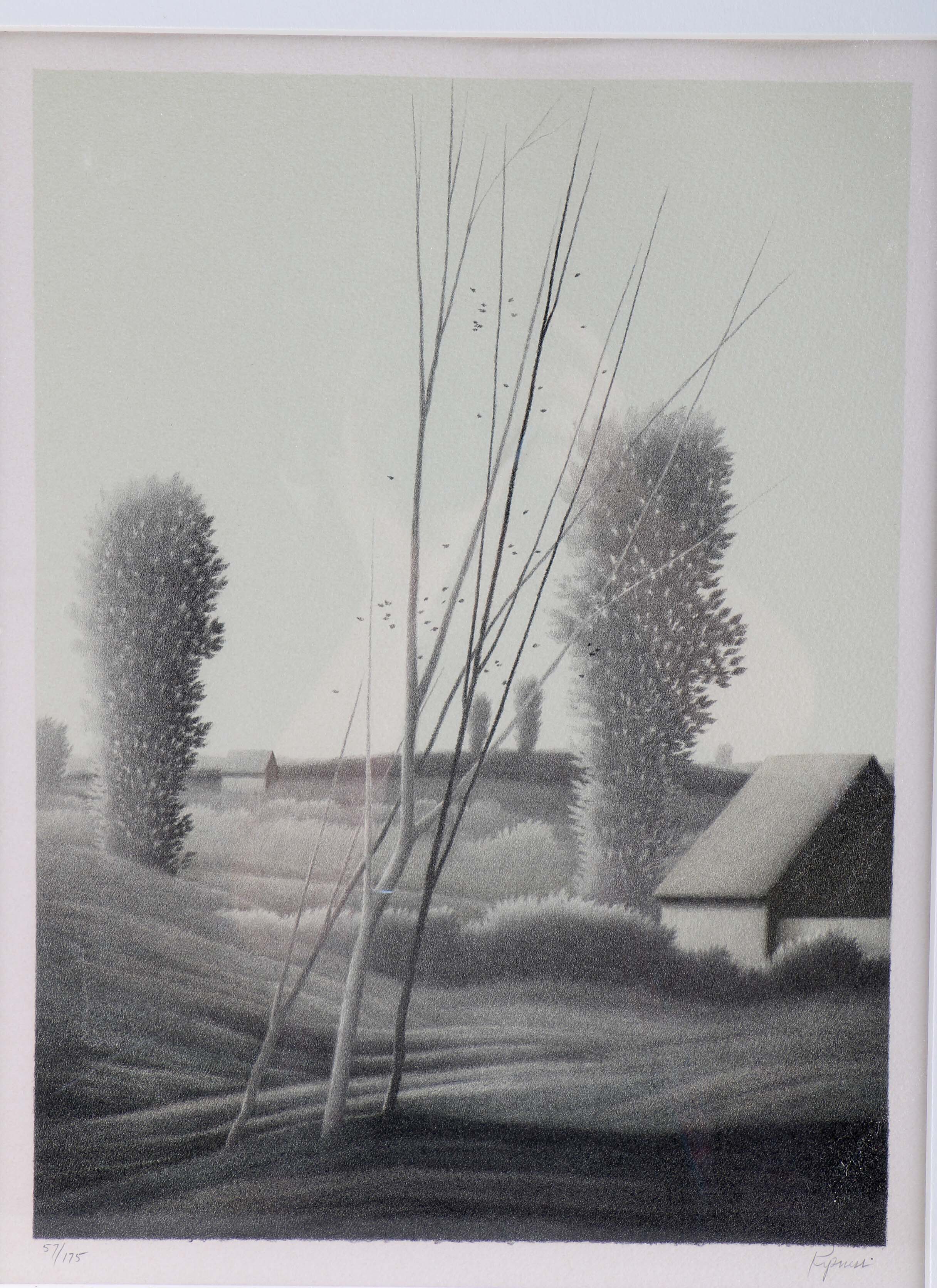 Robert Kipniss Limited Edition Lithograph of a Farm Scene