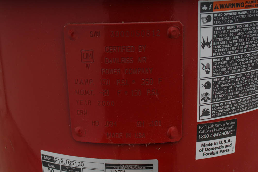 Craftsman 6 HP 30 Gal Air Compressor