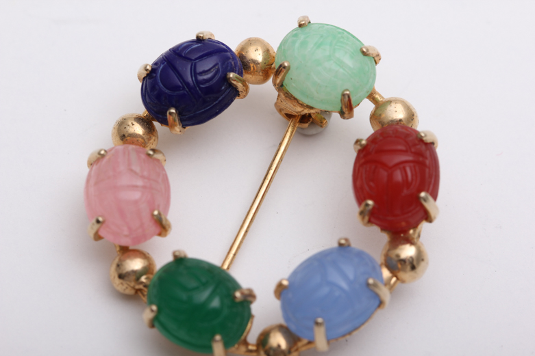 Scarab Style Bracelet and Brooch