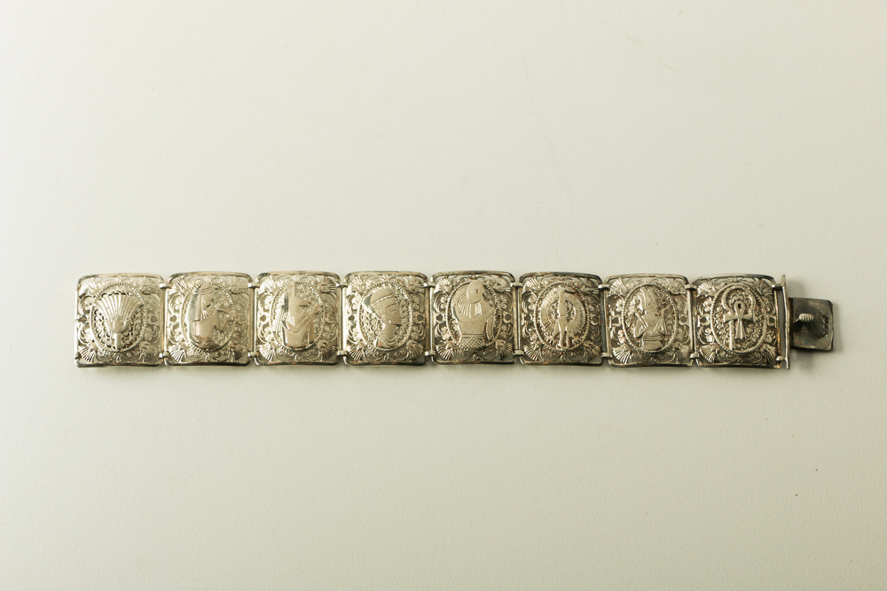 Egyptian 800 Silver Coin Bracelet