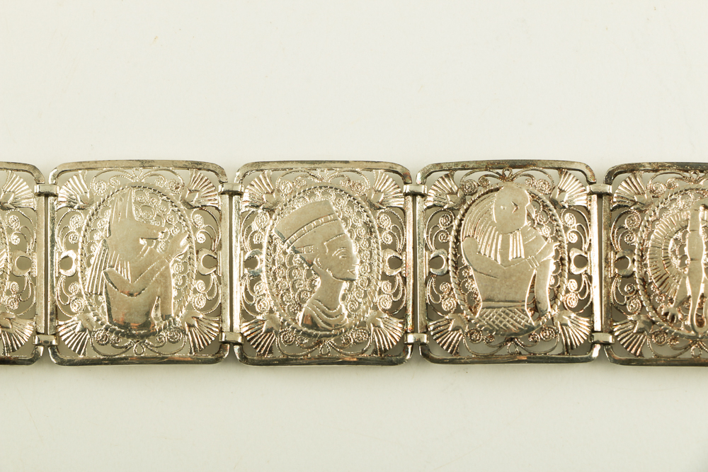 Egyptian 800 Silver Coin Bracelet
