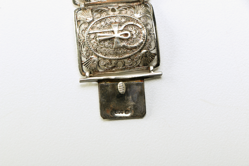 Egyptian 800 Silver Coin Bracelet