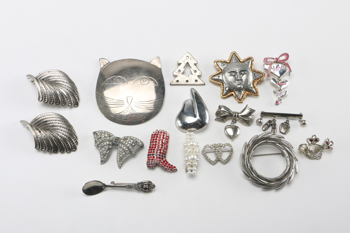 Group of Silver Tone Costume Jewelry