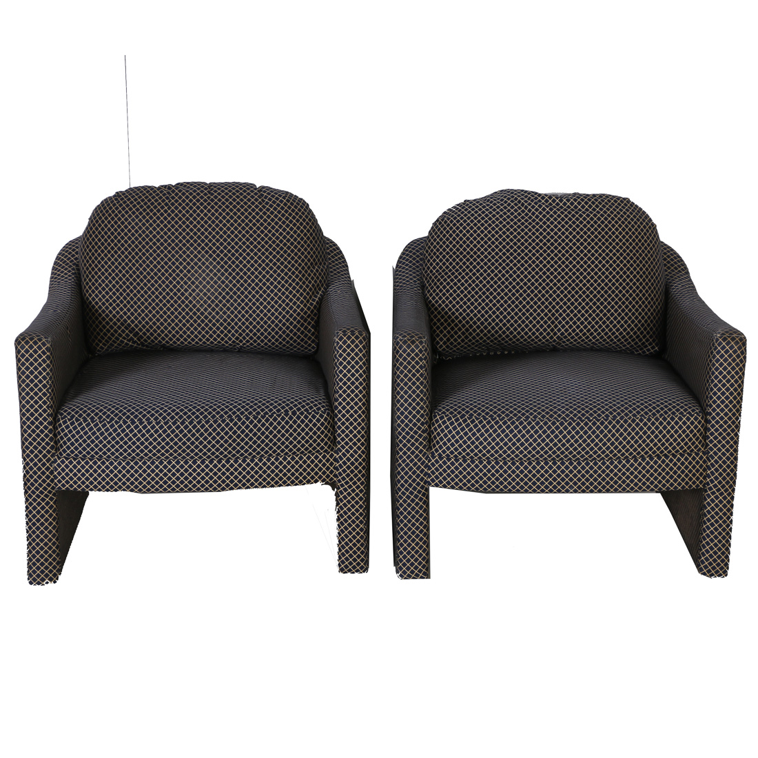 Navy Modern Upholstered Arm Chairs
