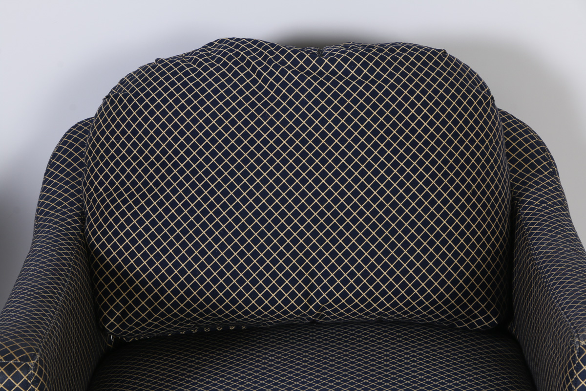 Navy Modern Upholstered Arm Chairs