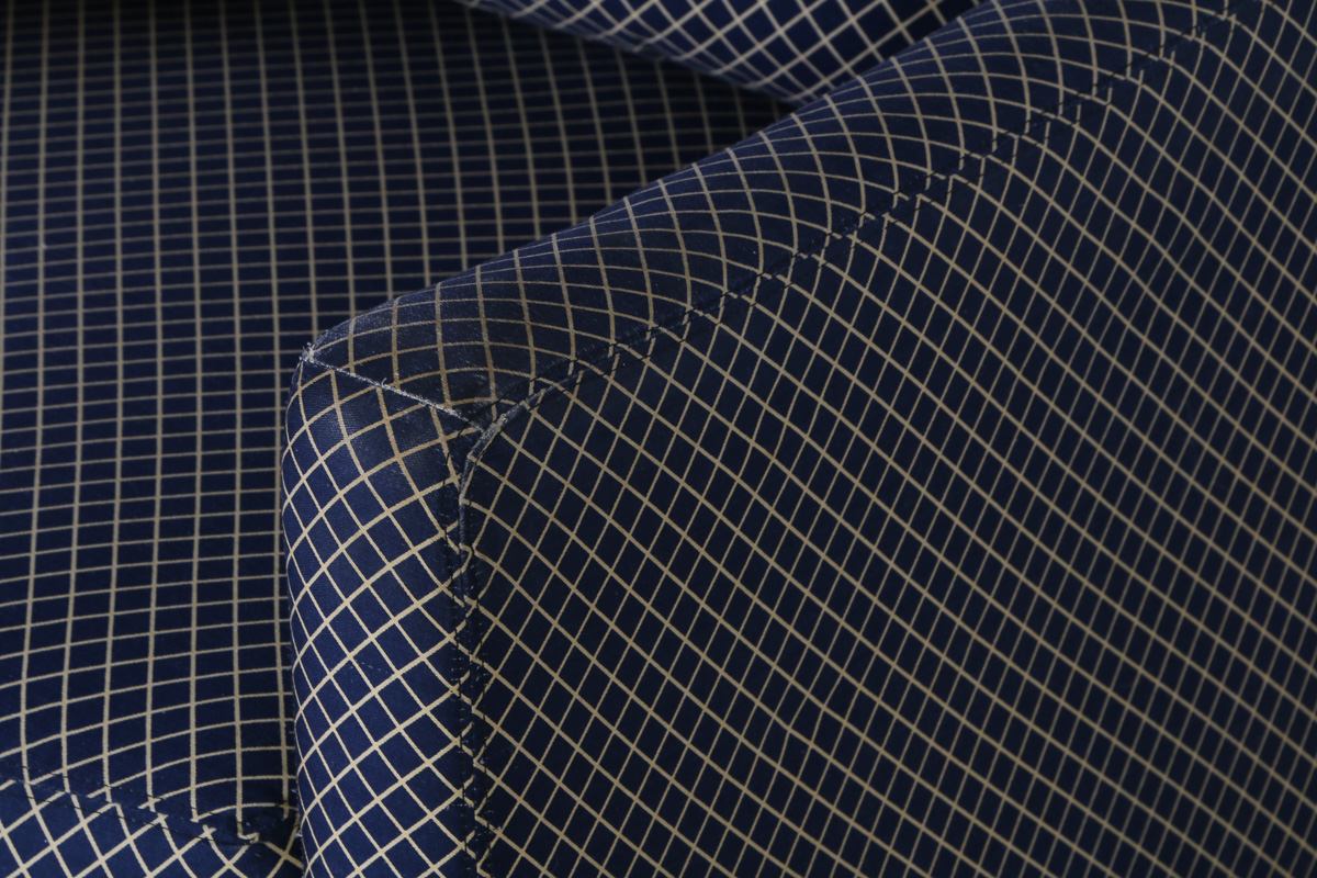 Navy Modern Upholstered Arm Chairs