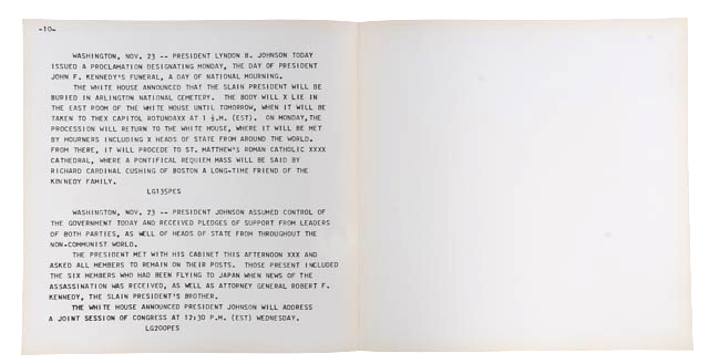 Andy Warhol Original Serigraph and Teletype from "Flash - November 22, 1963" Portfolio