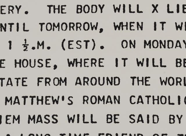 Andy Warhol Original Serigraph and Teletype from "Flash - November 22, 1963" Portfolio