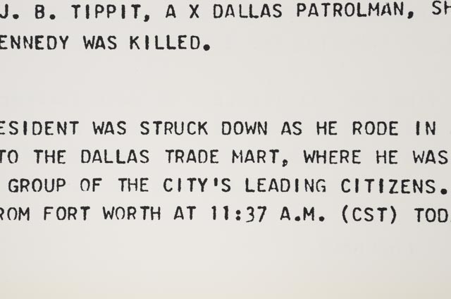 Andy Warhol Original Serigraph and Teletype from "Flash - November 22, 1963" Portfolio