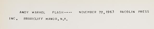 Andy Warhol Original Serigraph and Teletype from "Flash - November 22, 1963" Portfolio