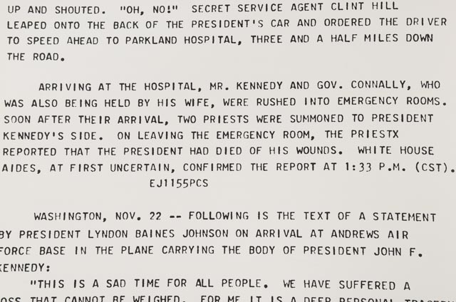 Andy Warhol Original Serigraph and Teletype from "Flash - November 22, 1963" Portfolio