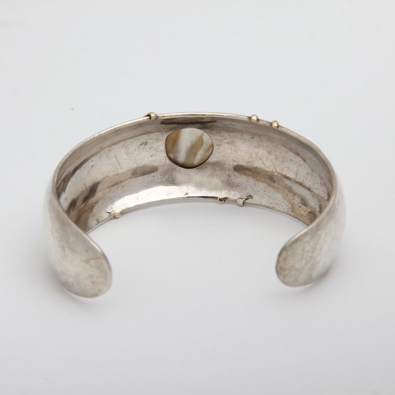 Sterling Silver Mother of Pearl Bangle Bracelet