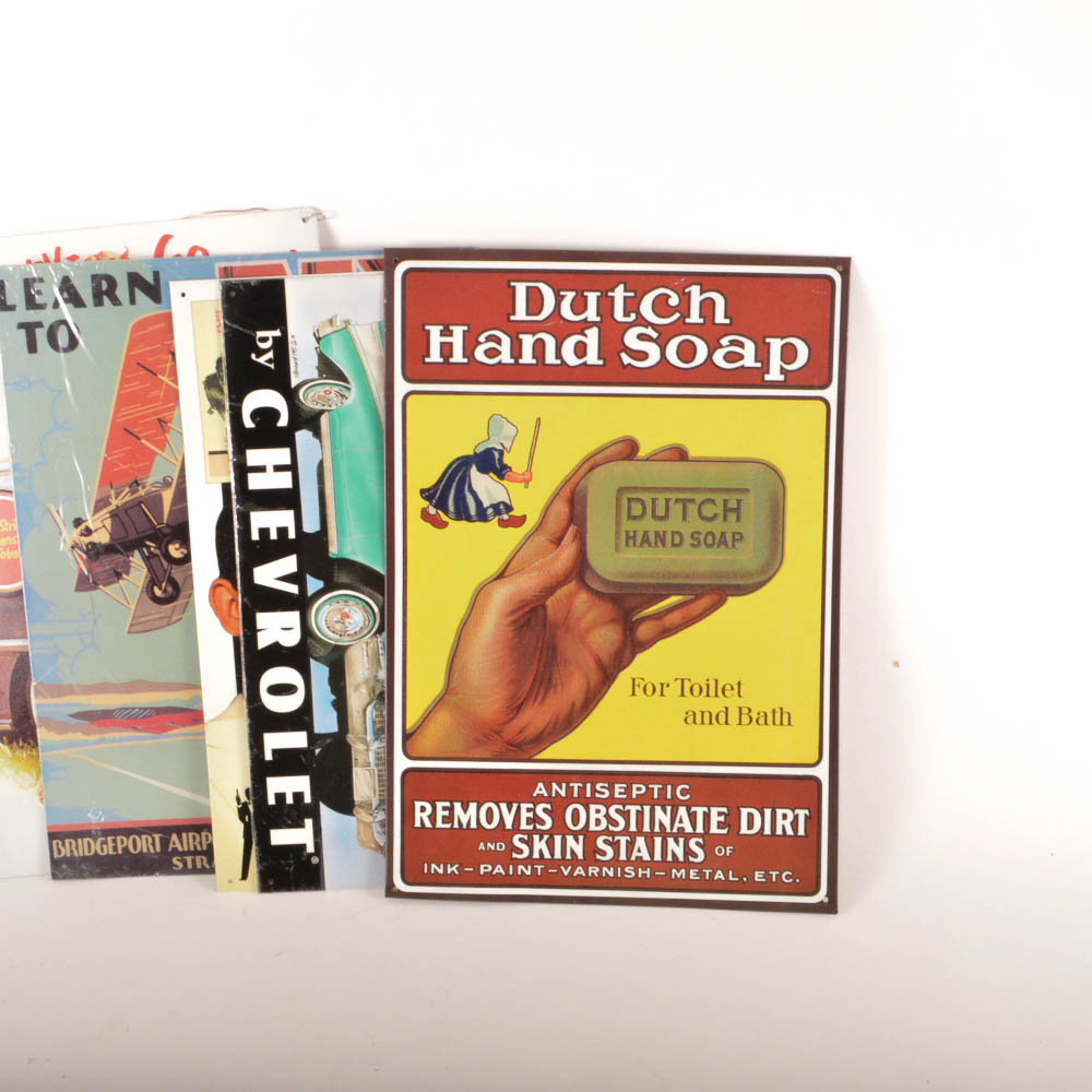 Collection of Reproduction Tin Advertising Signs