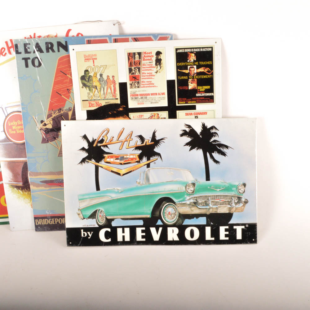 Collection of Reproduction Tin Advertising Signs