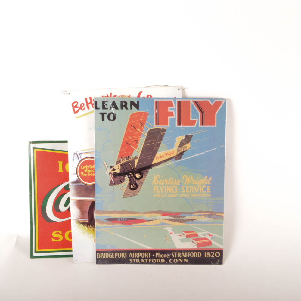 Collection of Reproduction Tin Advertising Signs