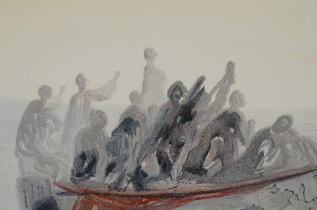 Salvador Dalí Wood Engraving "Purgatory Canto 2: The Ship of Souls"