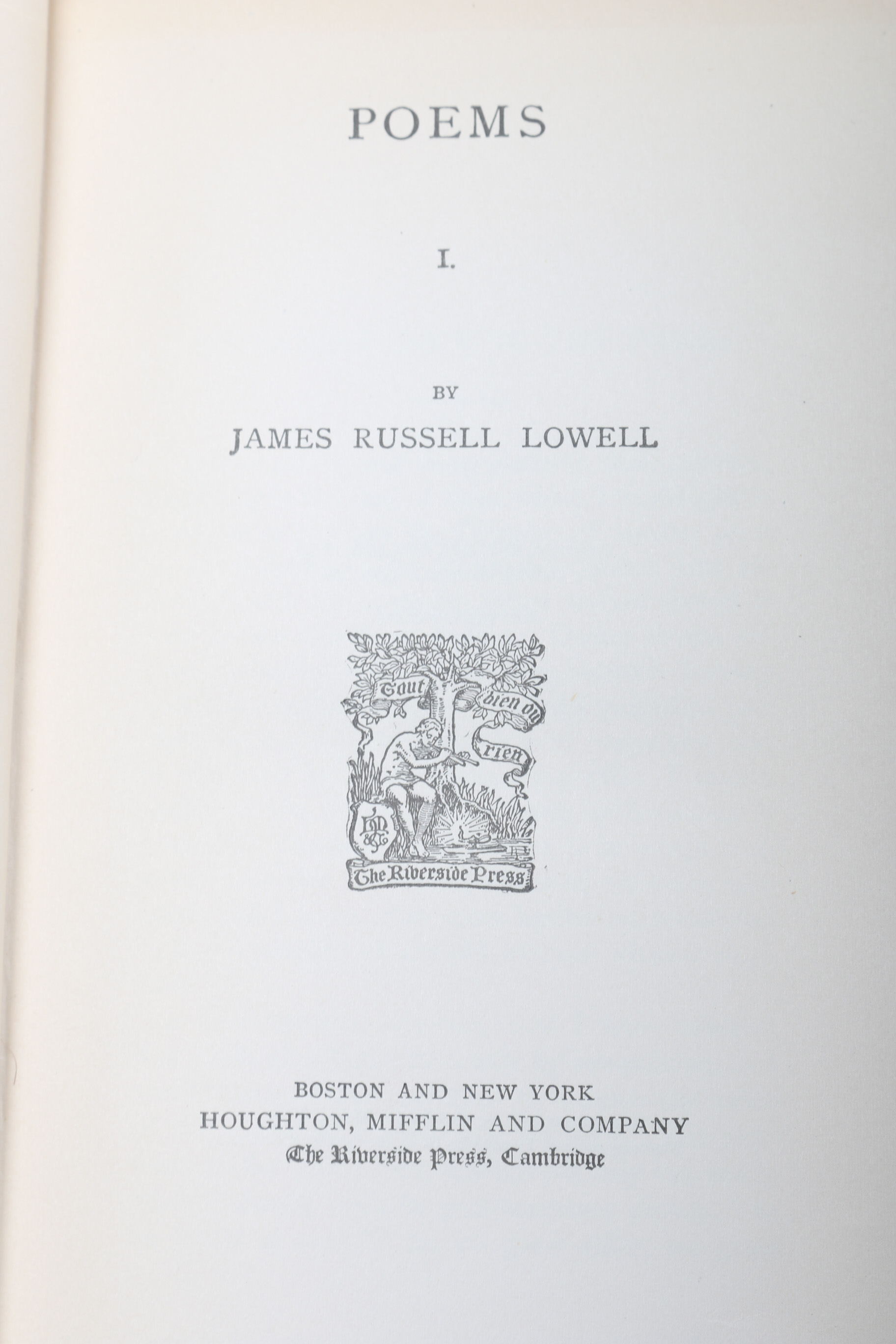 Four Volumes of "Lowell's Poetical Works"
