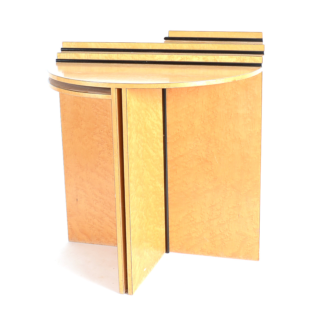 Signed Bird's-Eye Maple End Table By Designer Dick Wickman