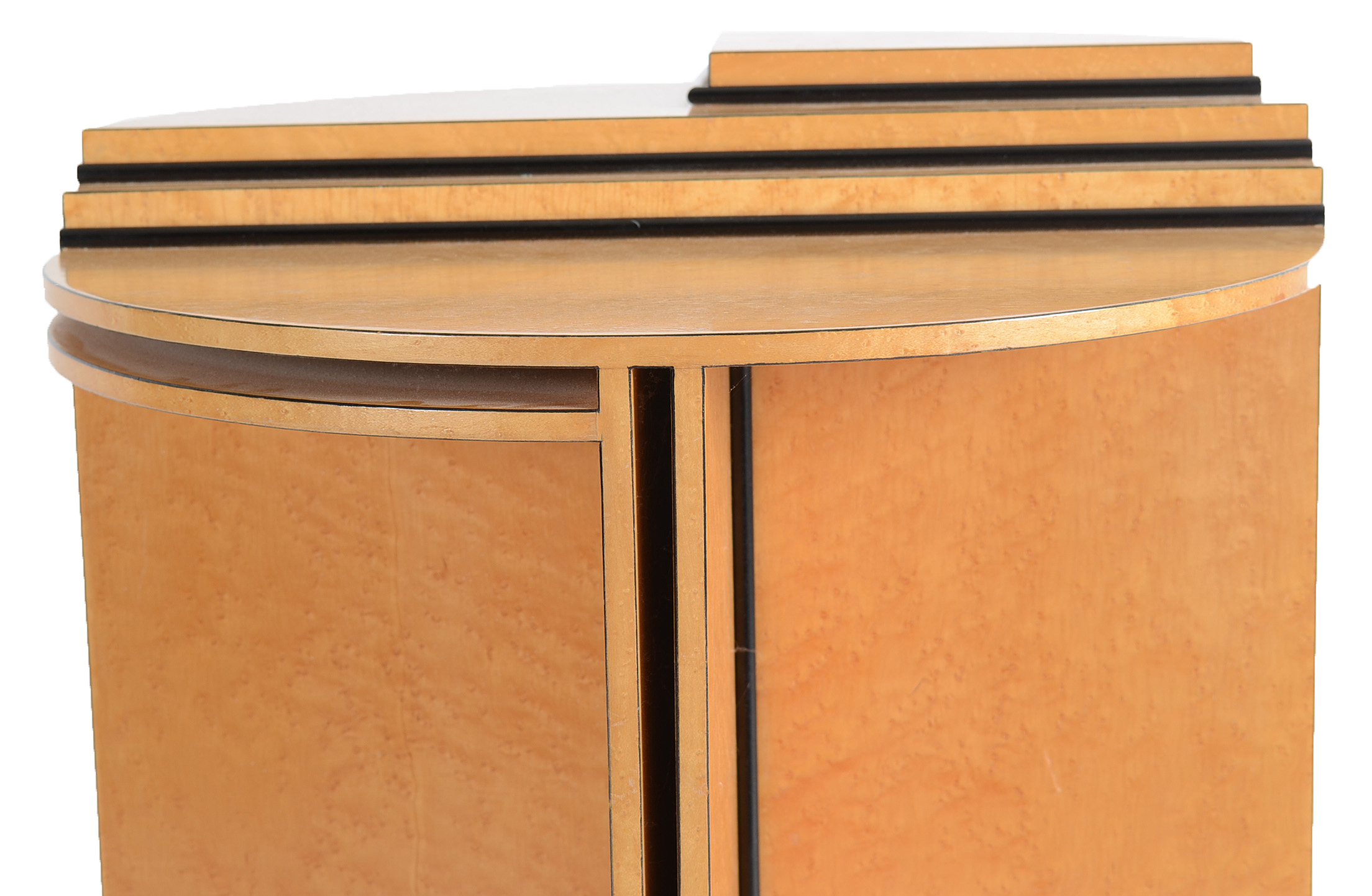 Signed Bird's-Eye Maple End Table By Designer Dick Wickman