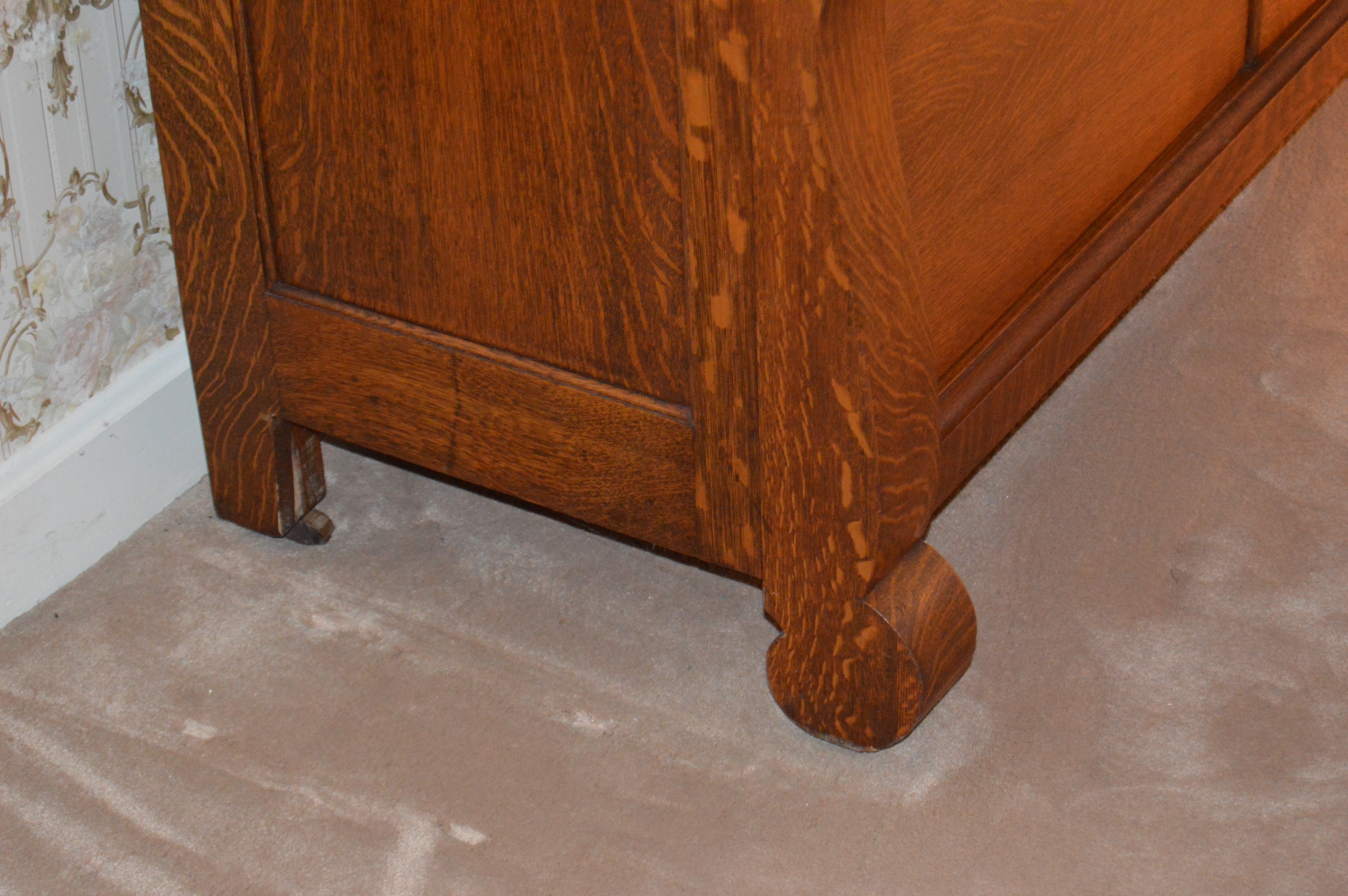 Antique American Empire Style Oak Sideboard, Circa 1910