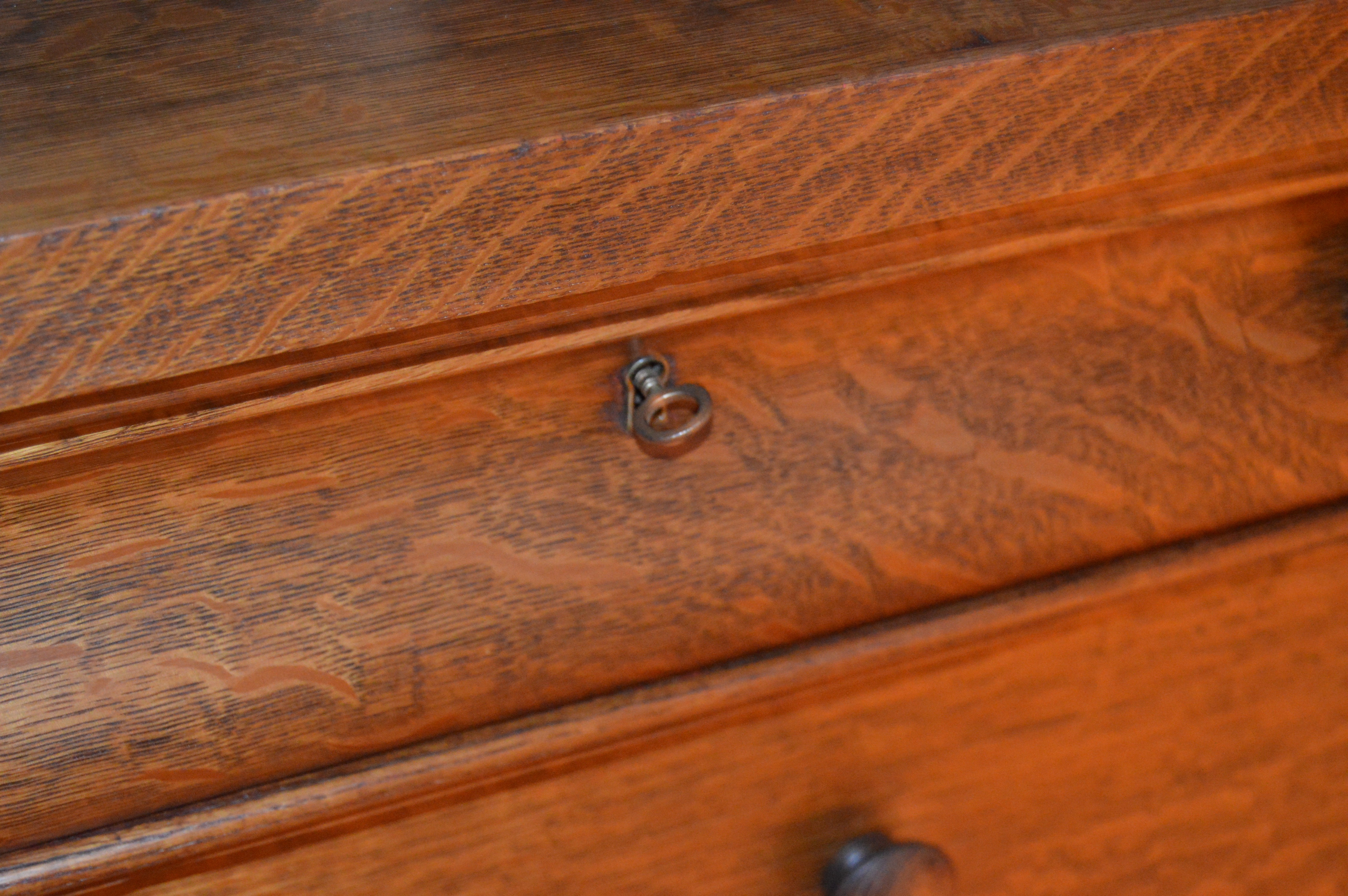 Antique American Empire Style Oak Sideboard, Circa 1910